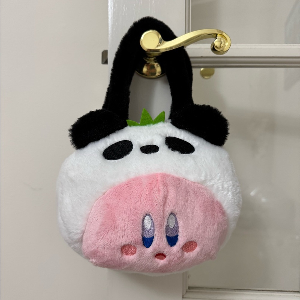 Kirby Panda Plush Bag - Pink and White